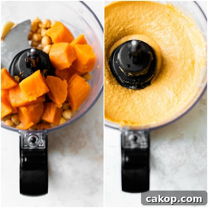 Sweet Potato Hummus Recipe: Creamy, Smoky Spread for Dipping 3 sweet potatoes in a food processor