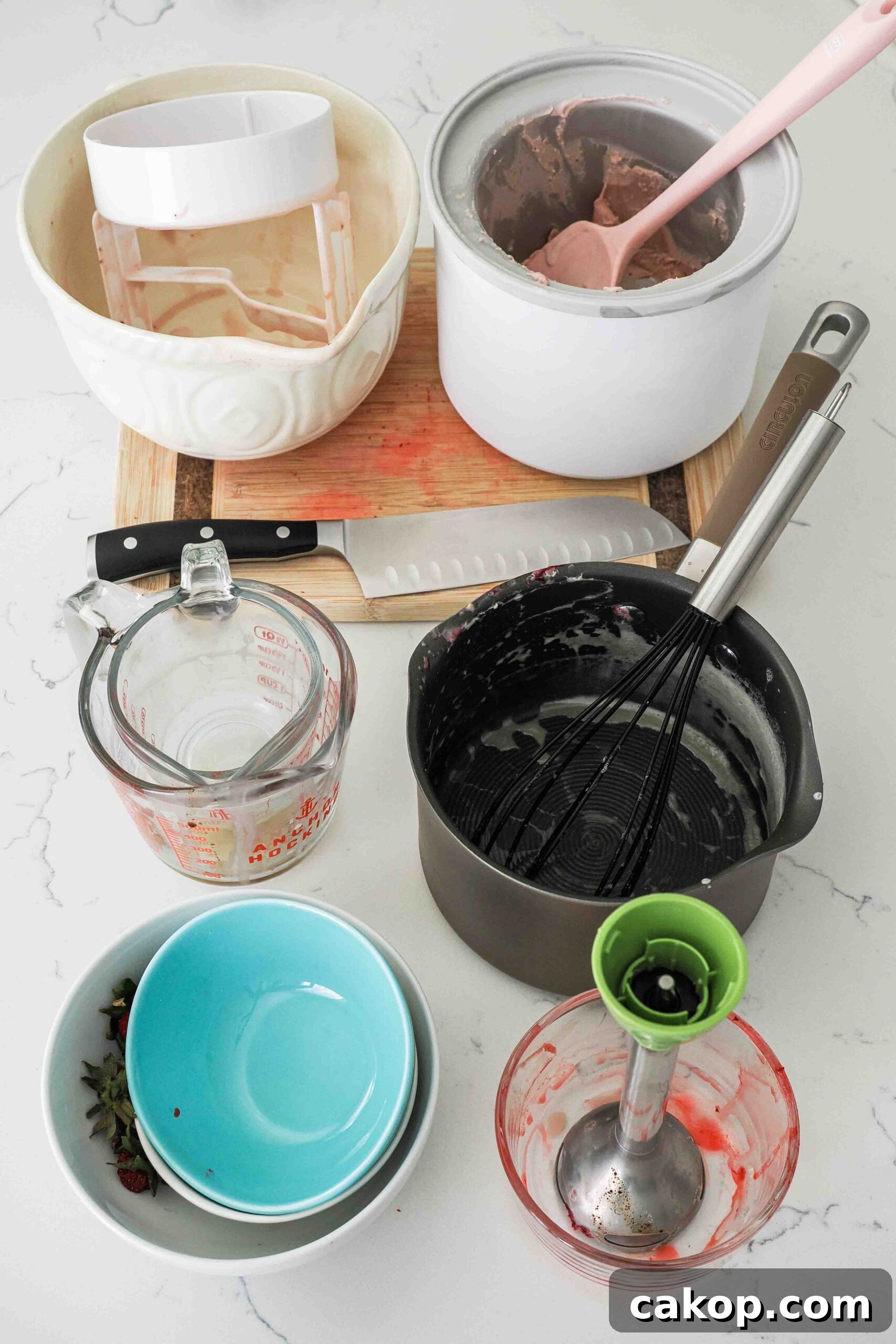 Homemade Strawberry Ice Cream Recipe with Fresh Berries 13 Dishes needed to make strawberry ice cream.
