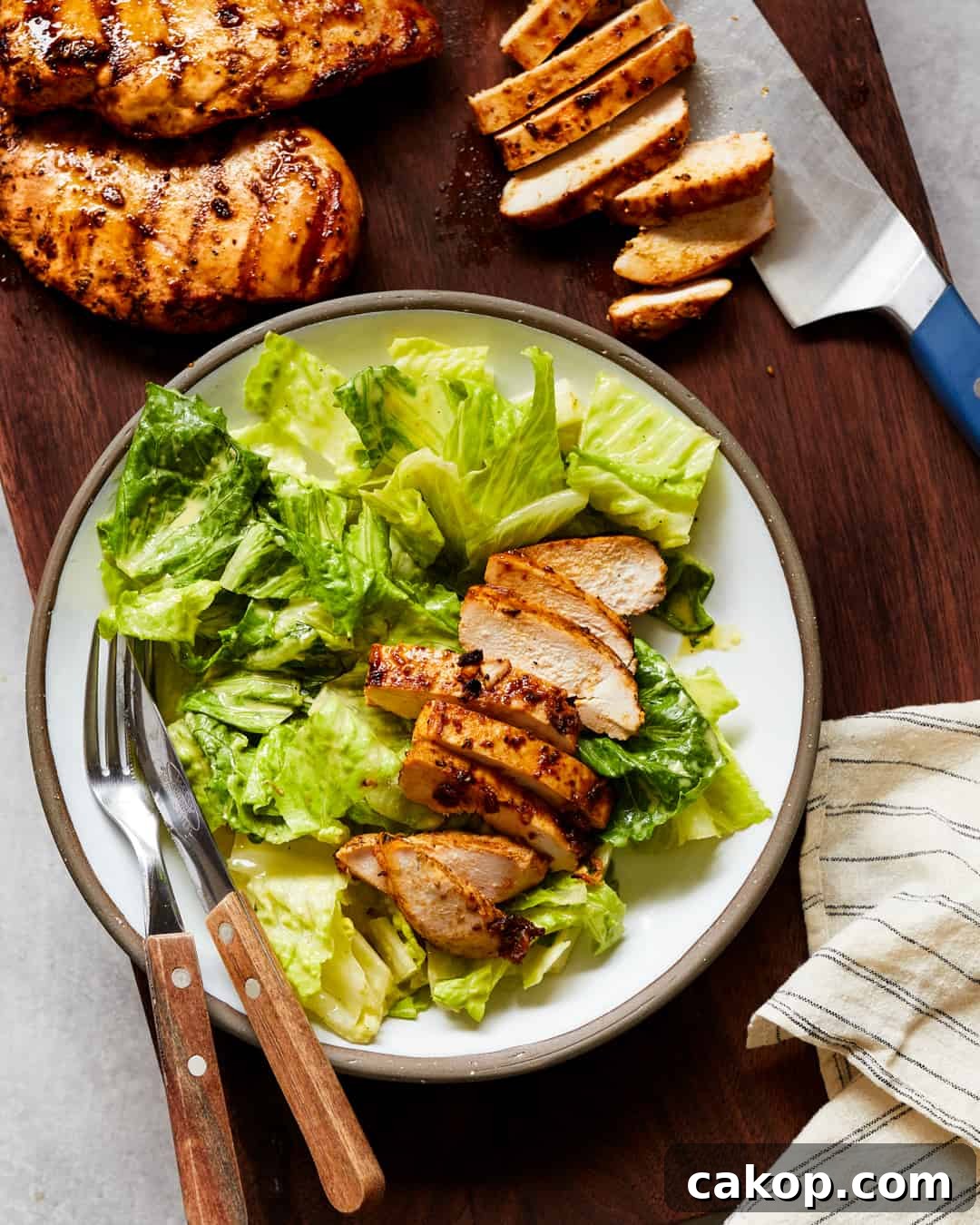 Whole30 Caesar Salad with Grilled Chicken Breast Easy Paleo Primal Gourmet Recipe