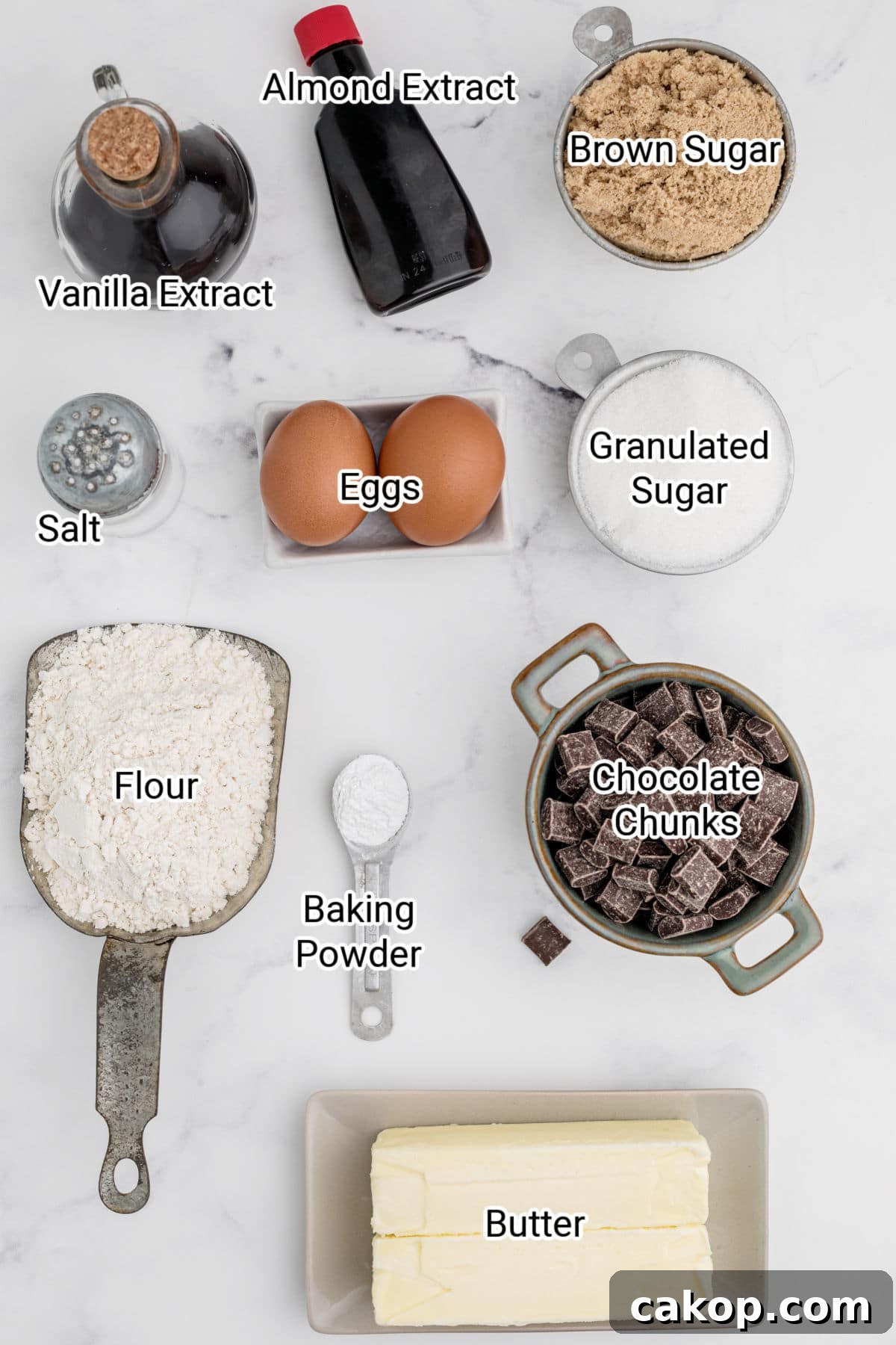 ingredients for chocolate chip cookies