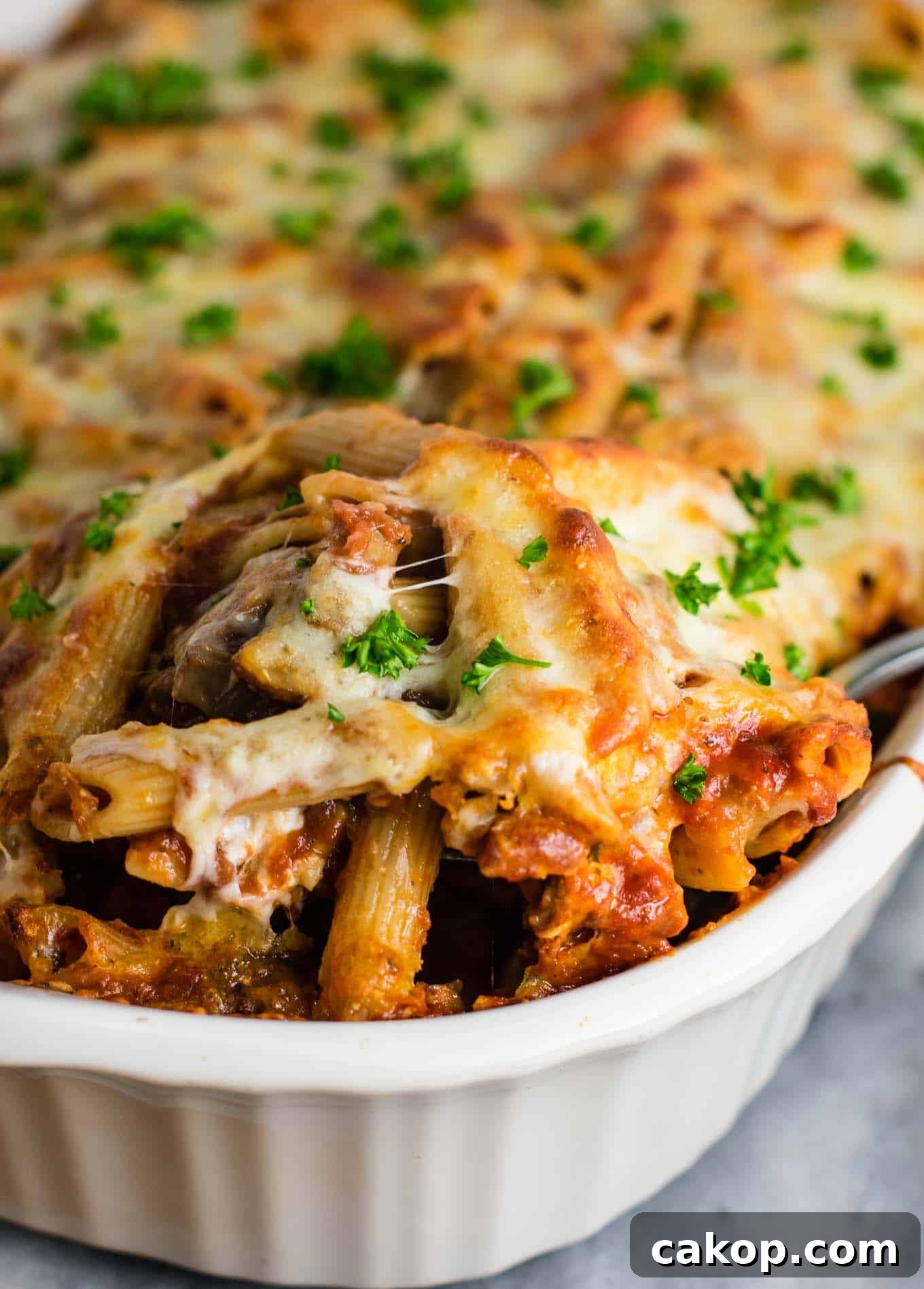 This Meatless Million Dollar Baked Ziti Recipe is an easy and impressive vegetarian dinner