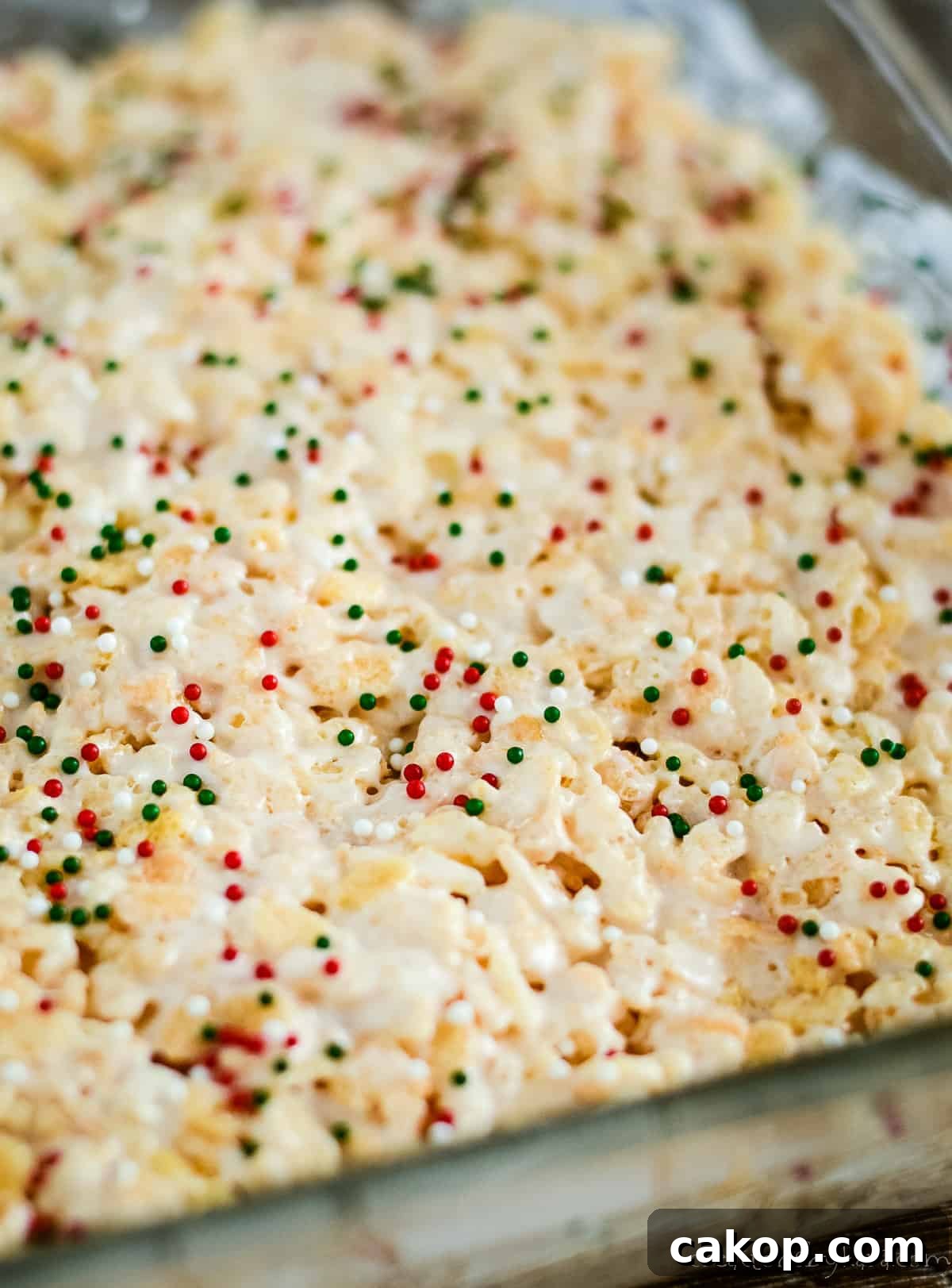 Brown Butter Rice Krispie Treats Recipe That Melt in Your Mouth 7 rice krispie treats with Christmas sprinkles