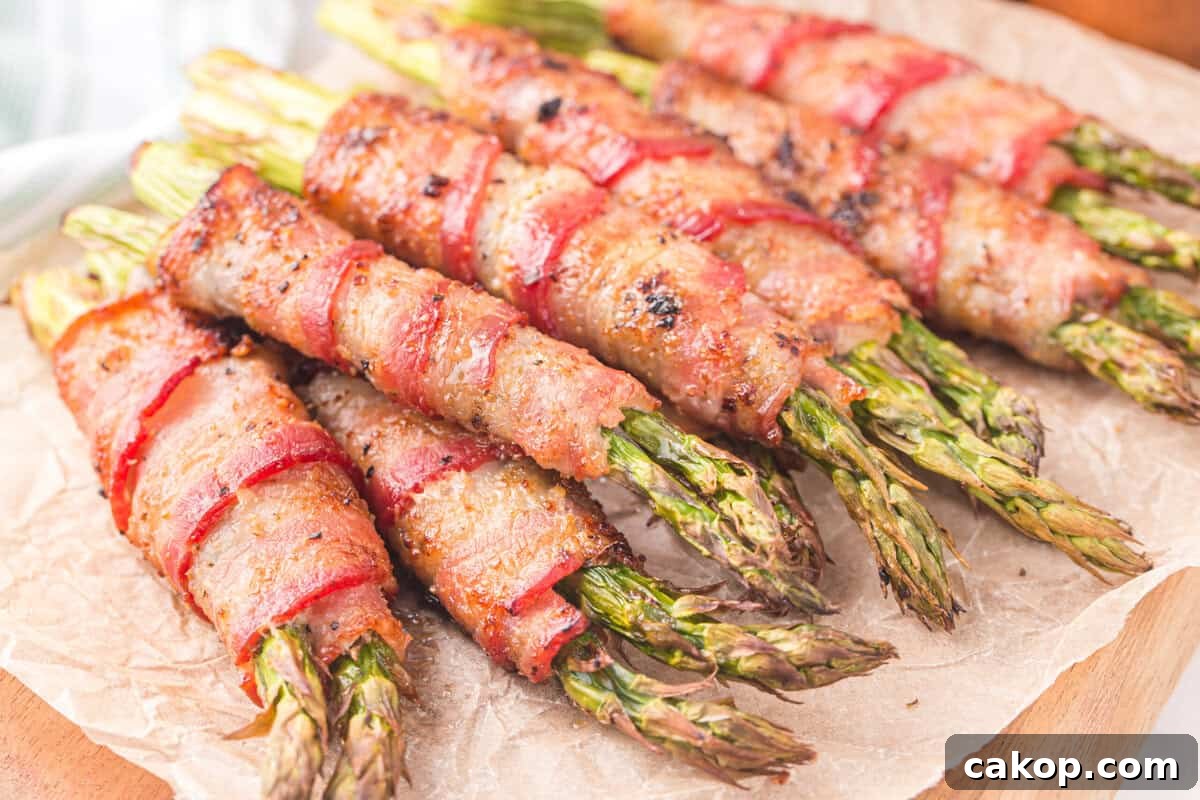 Bacon wrapped asparagus. 