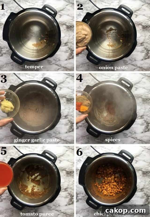 How to make chana masala in instant pot step by step pictures