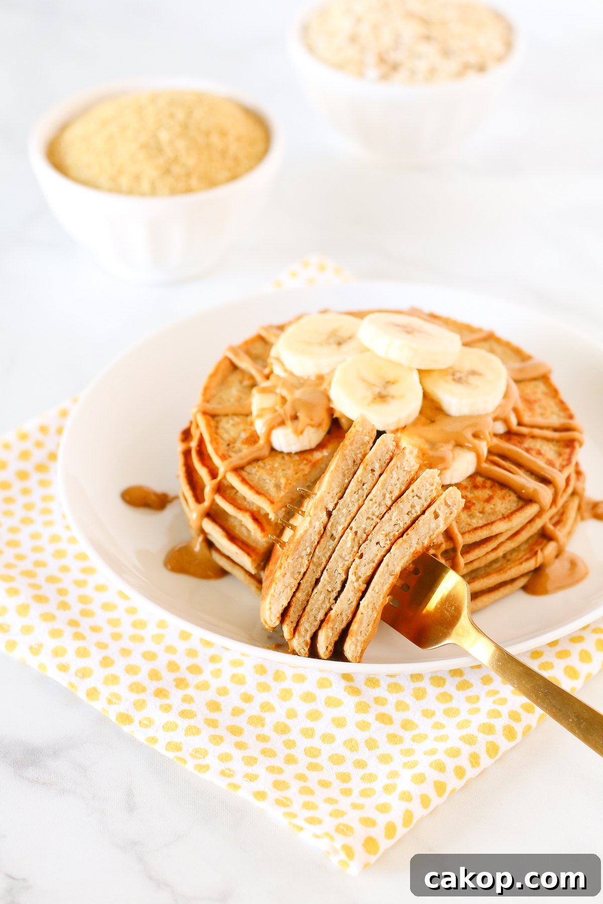 Gluten Free Vegan Blender Pancakes. A quick and easy pancake batter, made in the blender and ready in minutes. Great for those busy mornings!