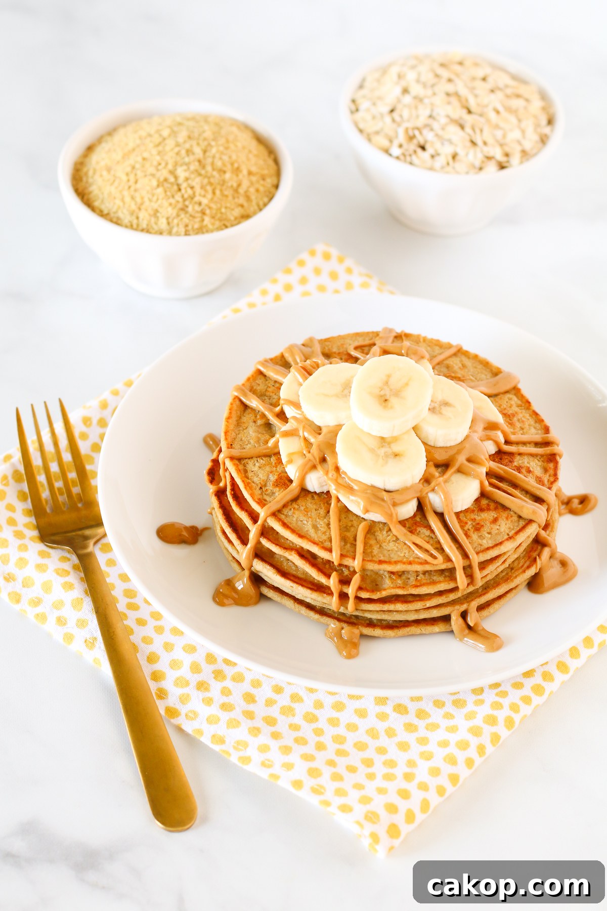 Gluten-Free Vegan Banana Oat Blender Pancakes Recipe 6 Gluten Free Vegan Blender Pancakes. A quick and easy pancake batter, made in the blender and ready in minutes. Great for those busy mornings!