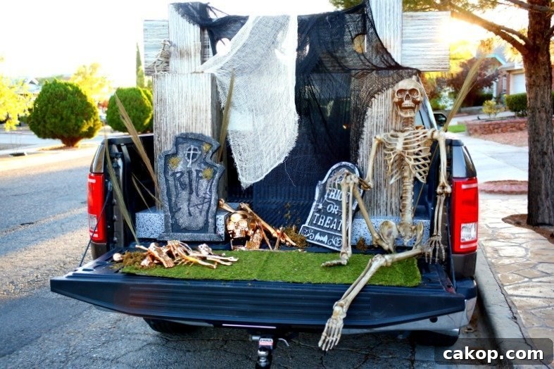 a glam cemetery truck trunk or treat
