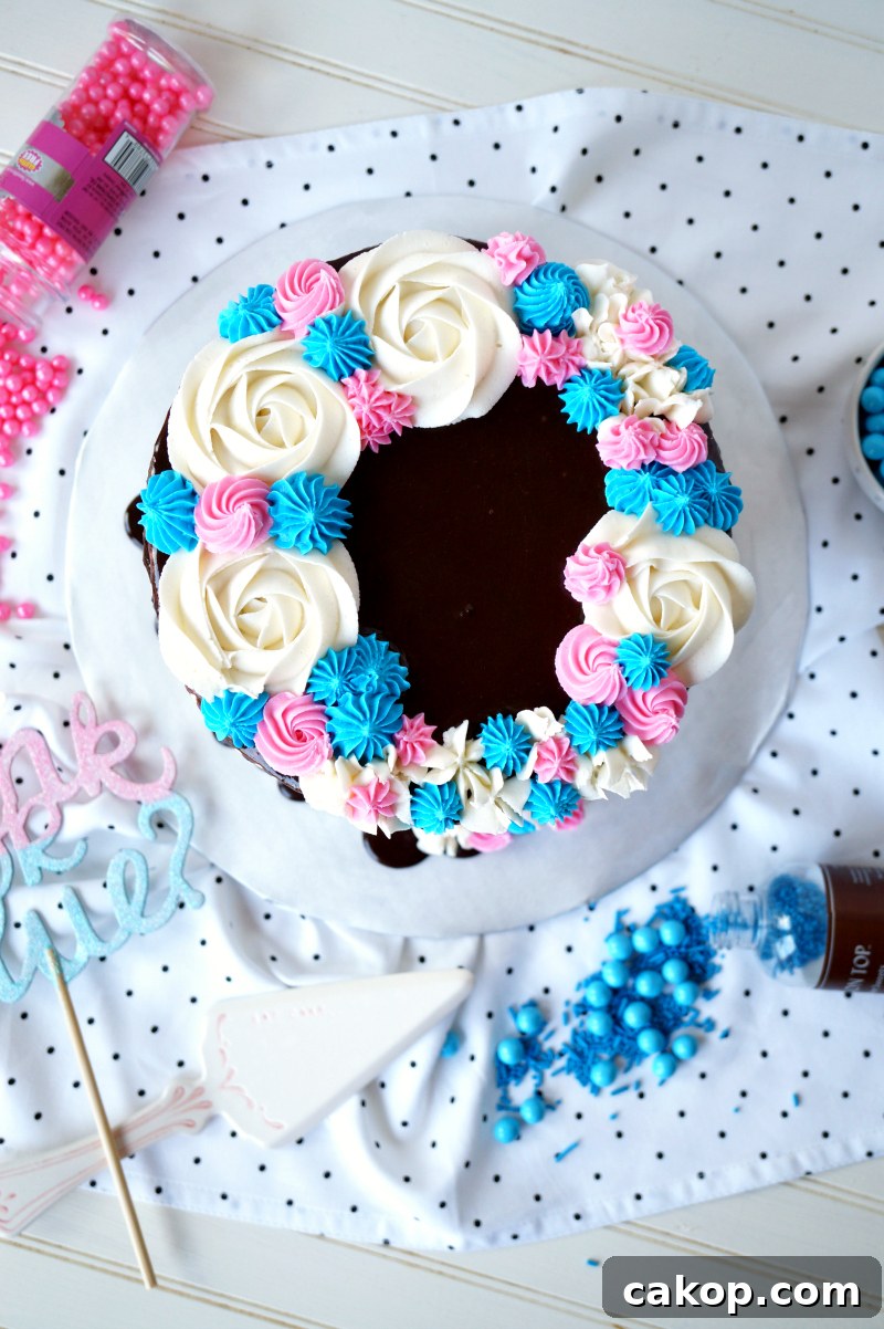 gender reveal piñata cake | The Baking Fairy