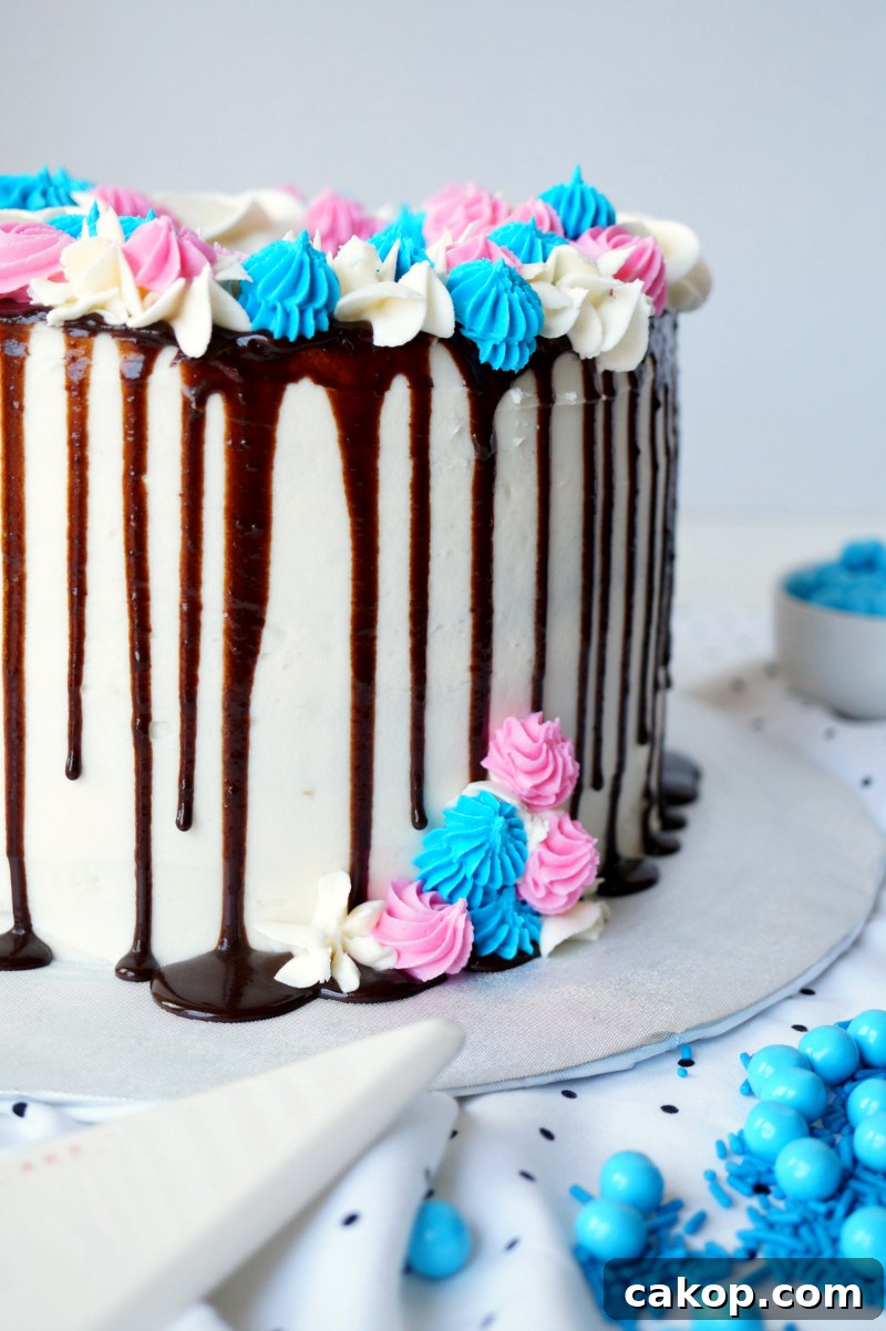 gender reveal piñata cake | The Baking Fairy