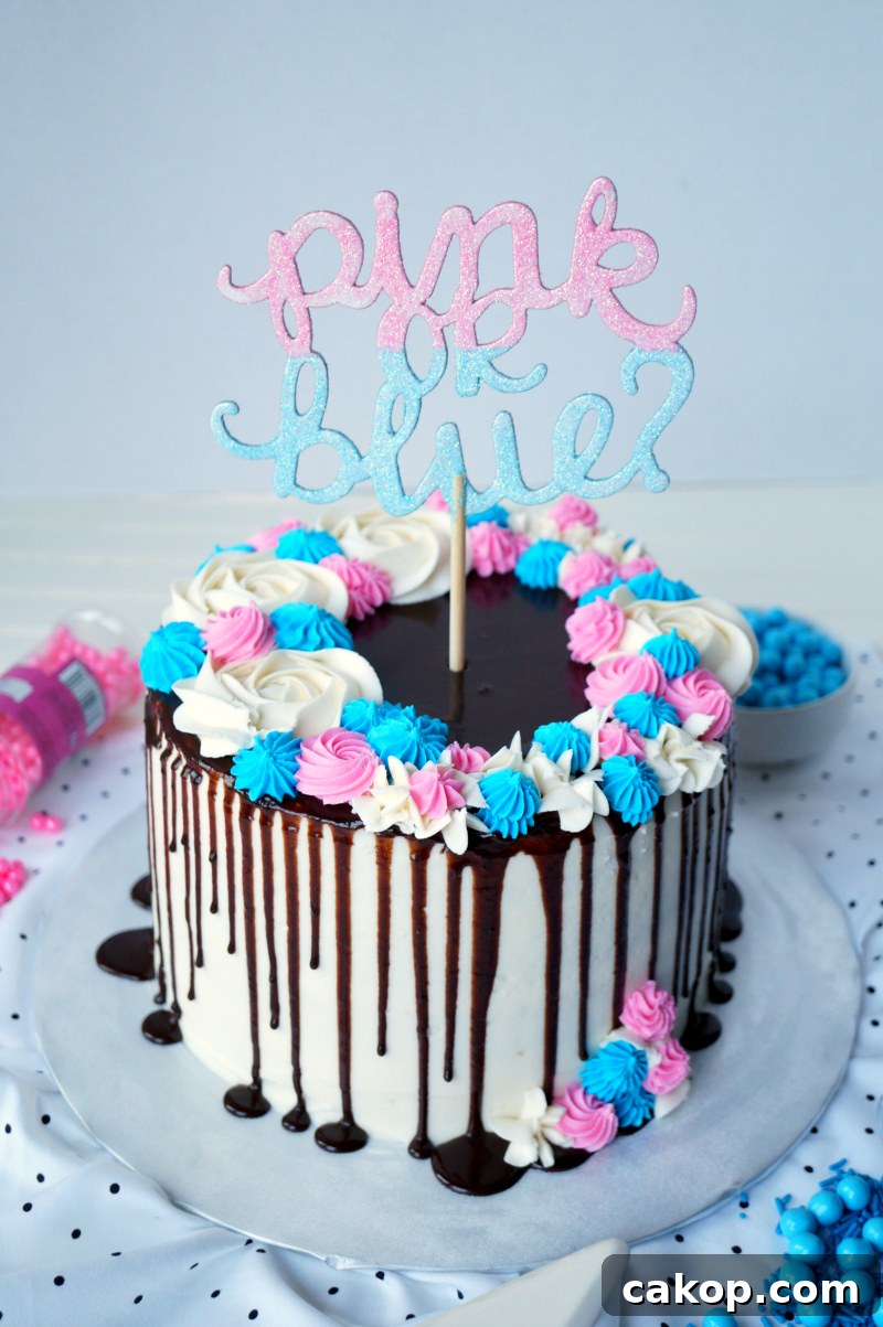 gender reveal piñata cake | The Baking Fairy