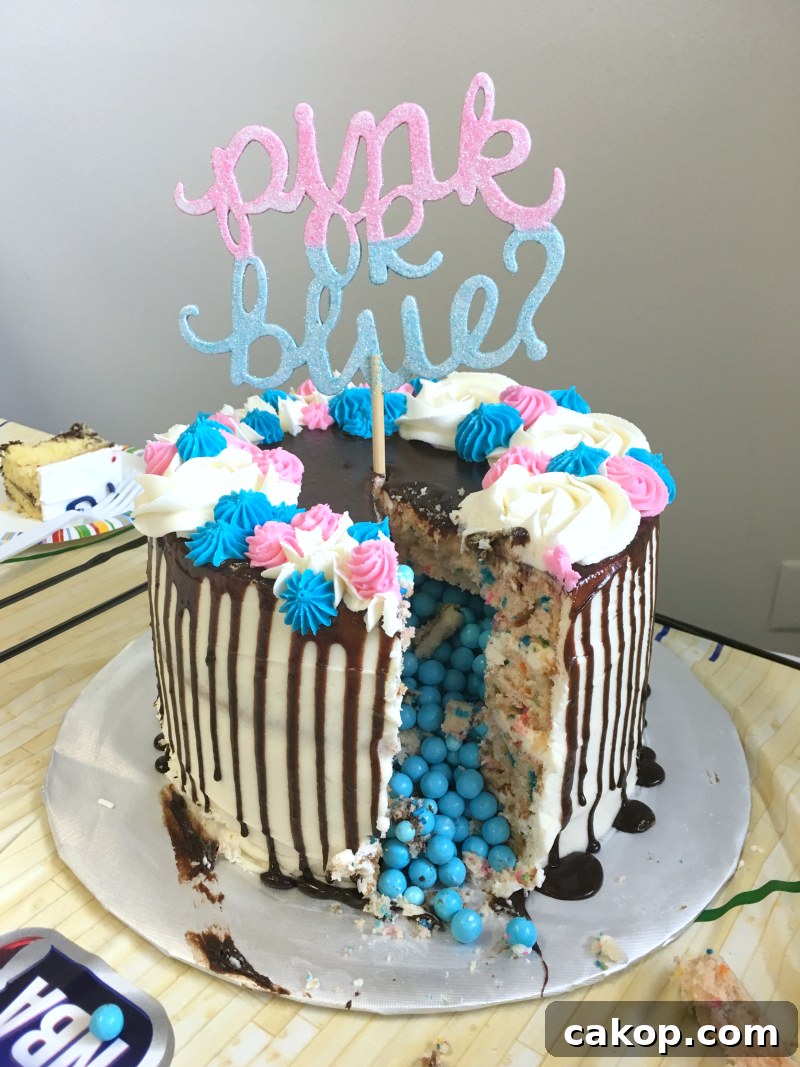 gender reveal piñata cake | The Baking Fairy