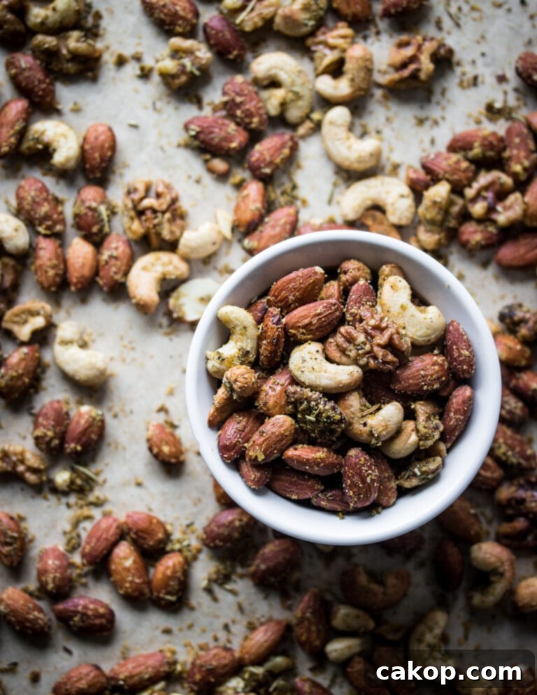 Air Fryer Savory Herb Roasted Nuts