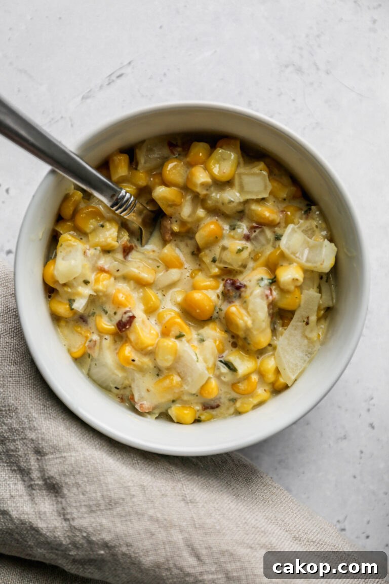 Cheesy Slow Cooker Creamed Corn