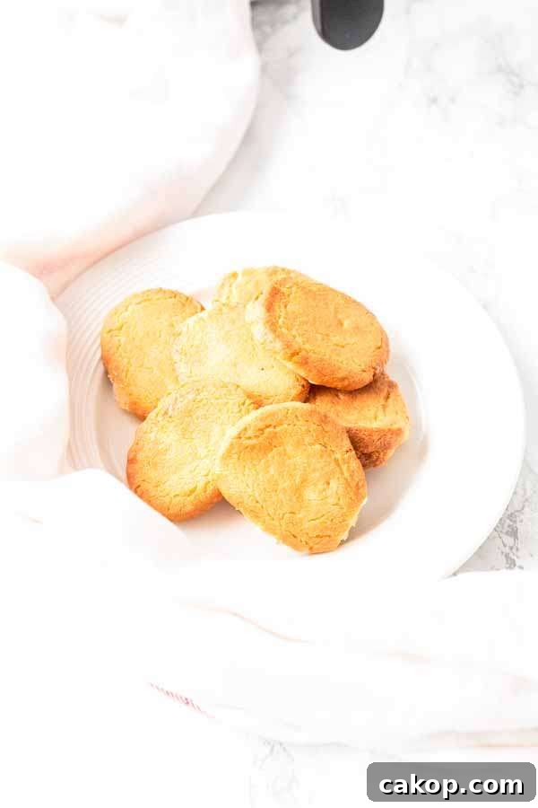 Crispy Butter Cookies Made in an Air Fryer 7 These Air Fryer butter cookies with lemon do not contain egg and can be made dairy-free. These sandy cookies crisp up when cooled and are great to serve with a glass of milk or a cup of tea. Make a big batch and store.