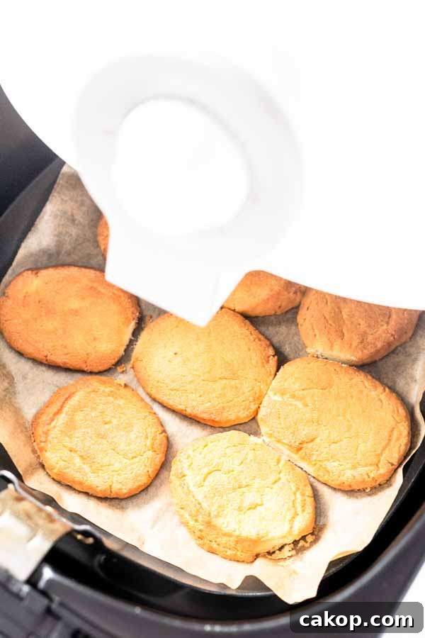 Crispy Butter Cookies Made in an Air Fryer 9 These Air Fryer butter cookies with lemon do not contain egg and can be made dairy-free. These sandy cookies crisp up when cooled and are great to serve with a glass of milk or a cup of tea. Make a big batch and store.