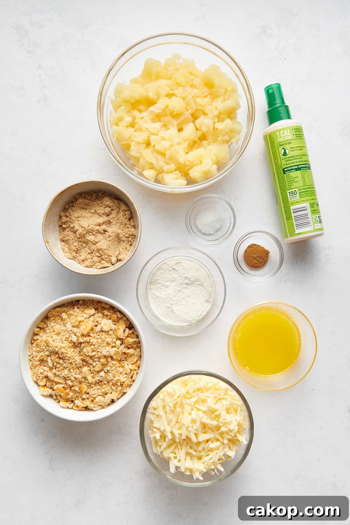 ingredients to make pineapple casserole.