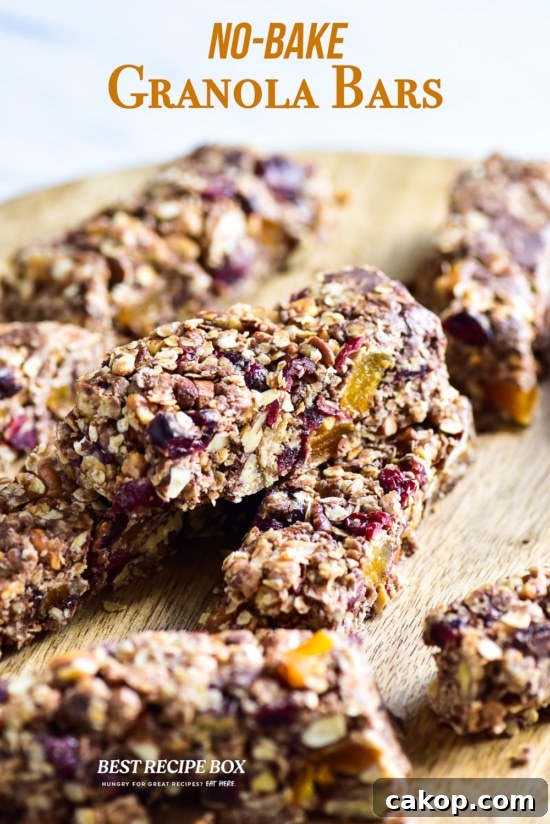 no bake granola bars recipe stacked 