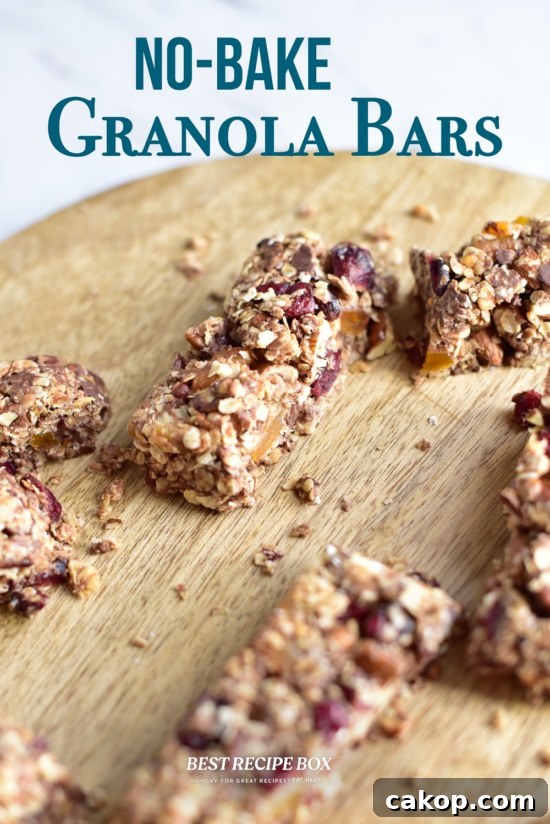 no bake granola bars cut on board 