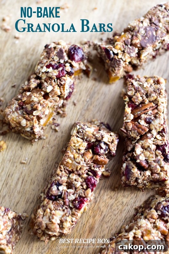 no bake granola bars on board 