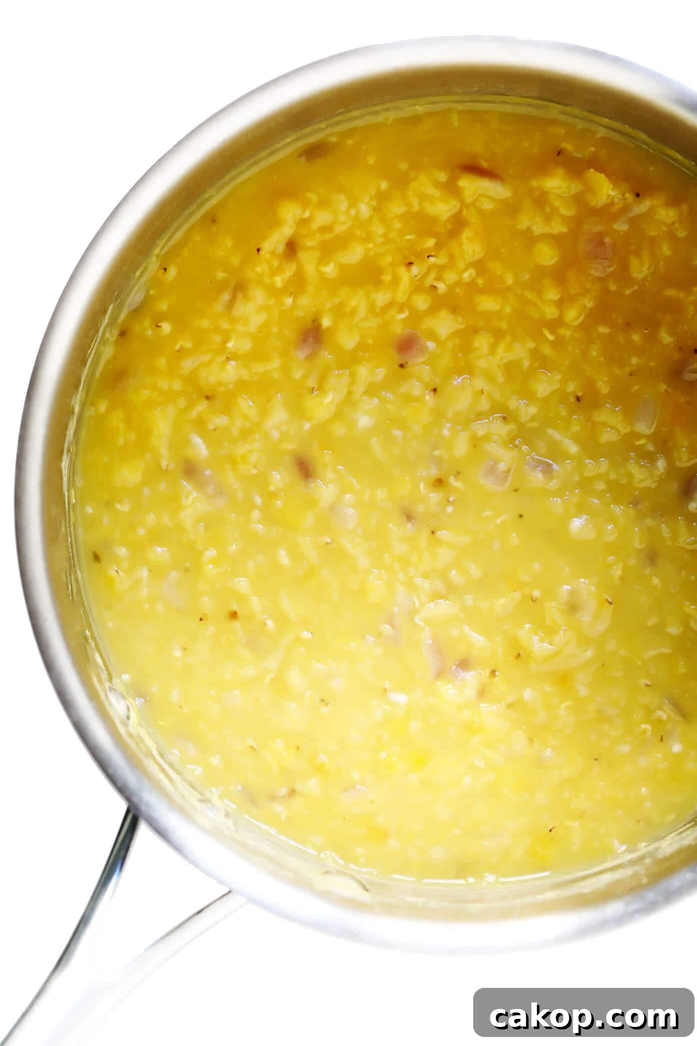 Yellow split peas simmering for Greek fava Yellow split peas simmering for Greek fava