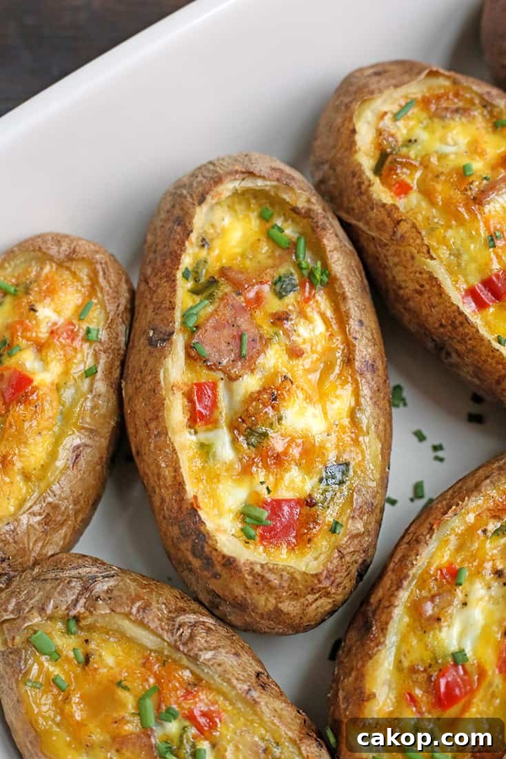 These Paleo Whole30 Egg Potato Boats are a fun and filling breakfast. Packed with sausage, peppers, green onions and of course eggs. They are gluten free, dairy free, and low FODMAP.