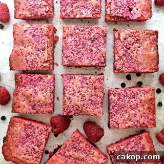 Raspberry Chocolate Chip Blondies: Gooey Raspberry & Chocolate Bars 2 Raspberry Chocolate Chip Bars