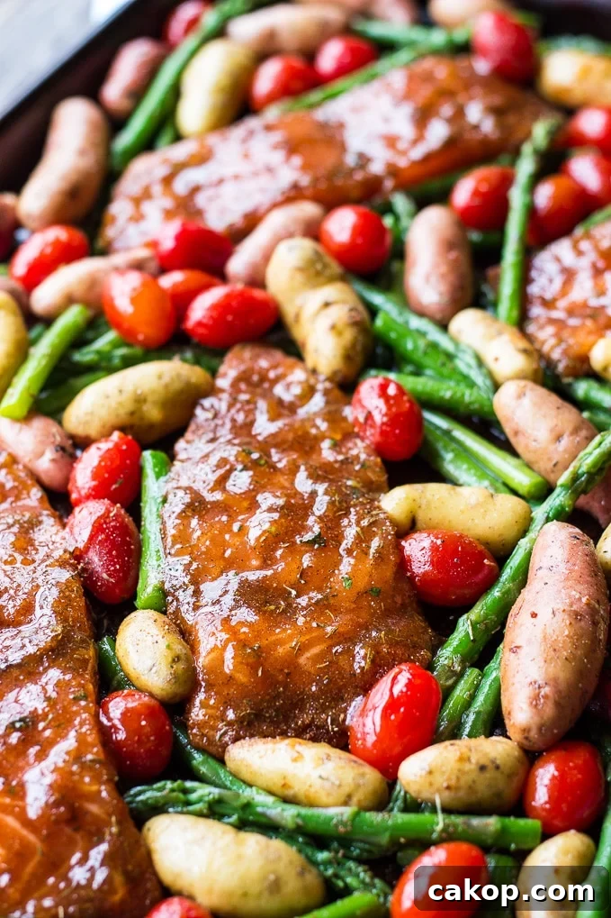 Sweet n' Spicy Salmon Sheet Pan Dinner