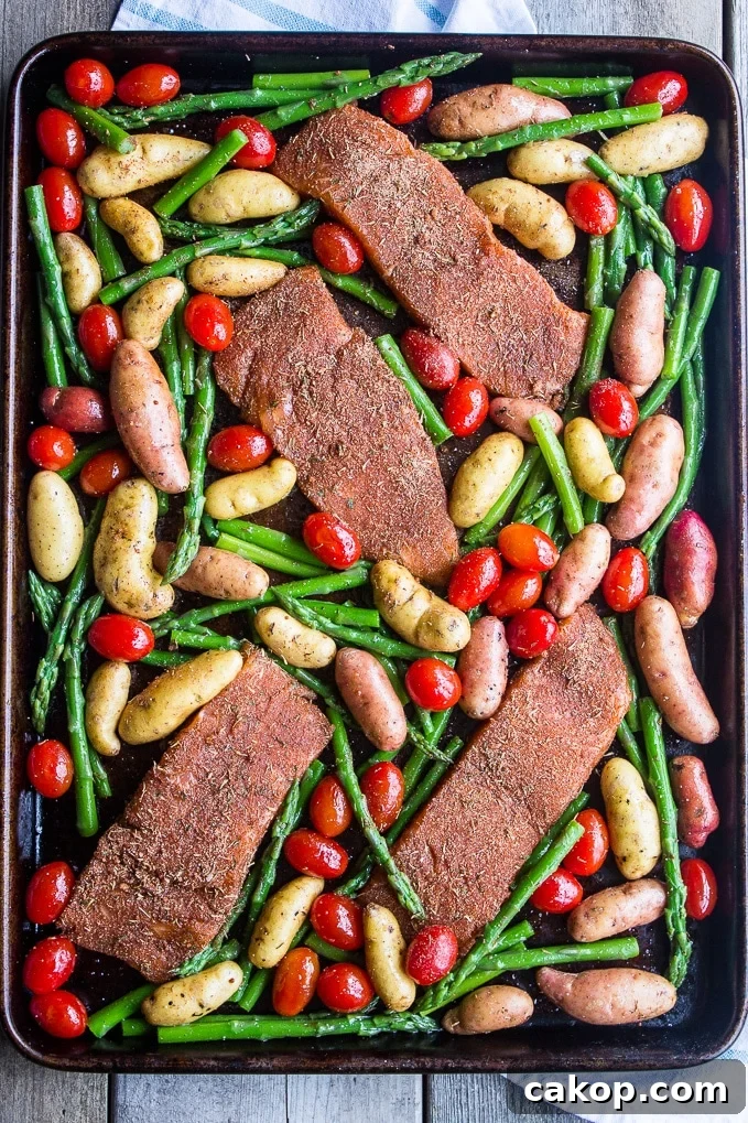 Sweet n' Spicy Salmon Sheet Pan Dinner