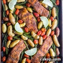 Sweet n' Spicy Salmon Sheet Pan Dinner