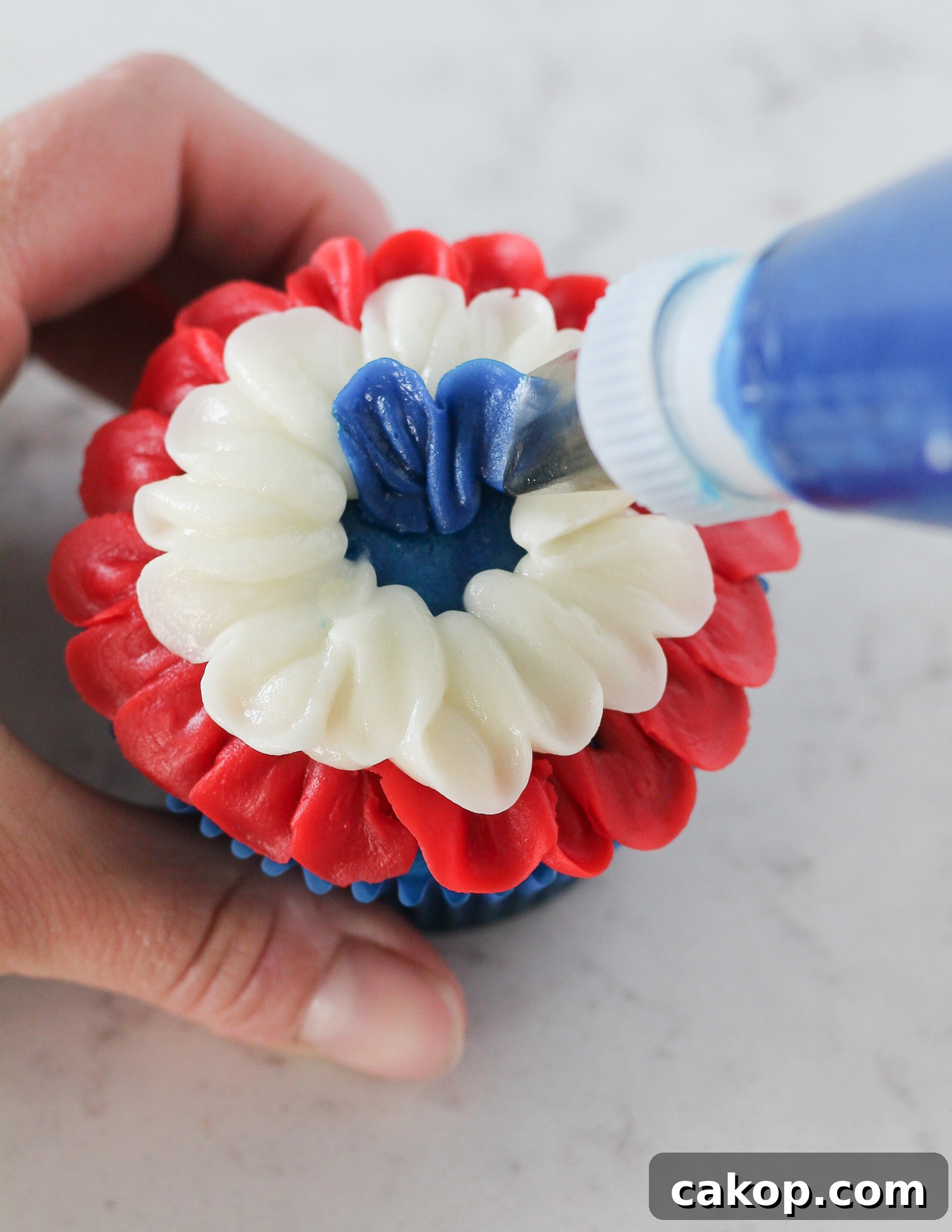Finished ruffle cupcake