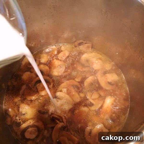 Making Mushroom Brown Gravy