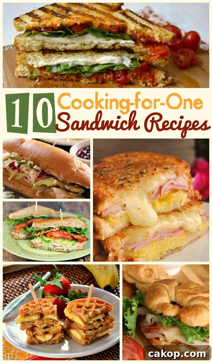 Sometimes you need dinner for one, and these sandwich recipes are a perfect solution! There are paninis, grilled cheeses, and even a peanut butter waffle recipe for your sweet tooth!