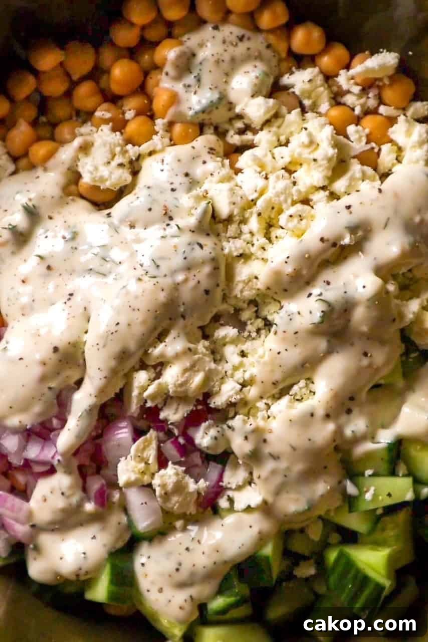 Chickpea, Cucumber & Feta Salad with Lemon Herb Dressing 3 chickpea cucumber feta salad ingredients