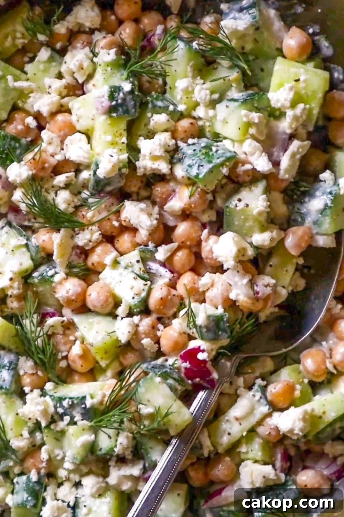 Chickpea, Cucumber & Feta Salad with Lemon Herb Dressing 5 chickpea cucumber feta salad