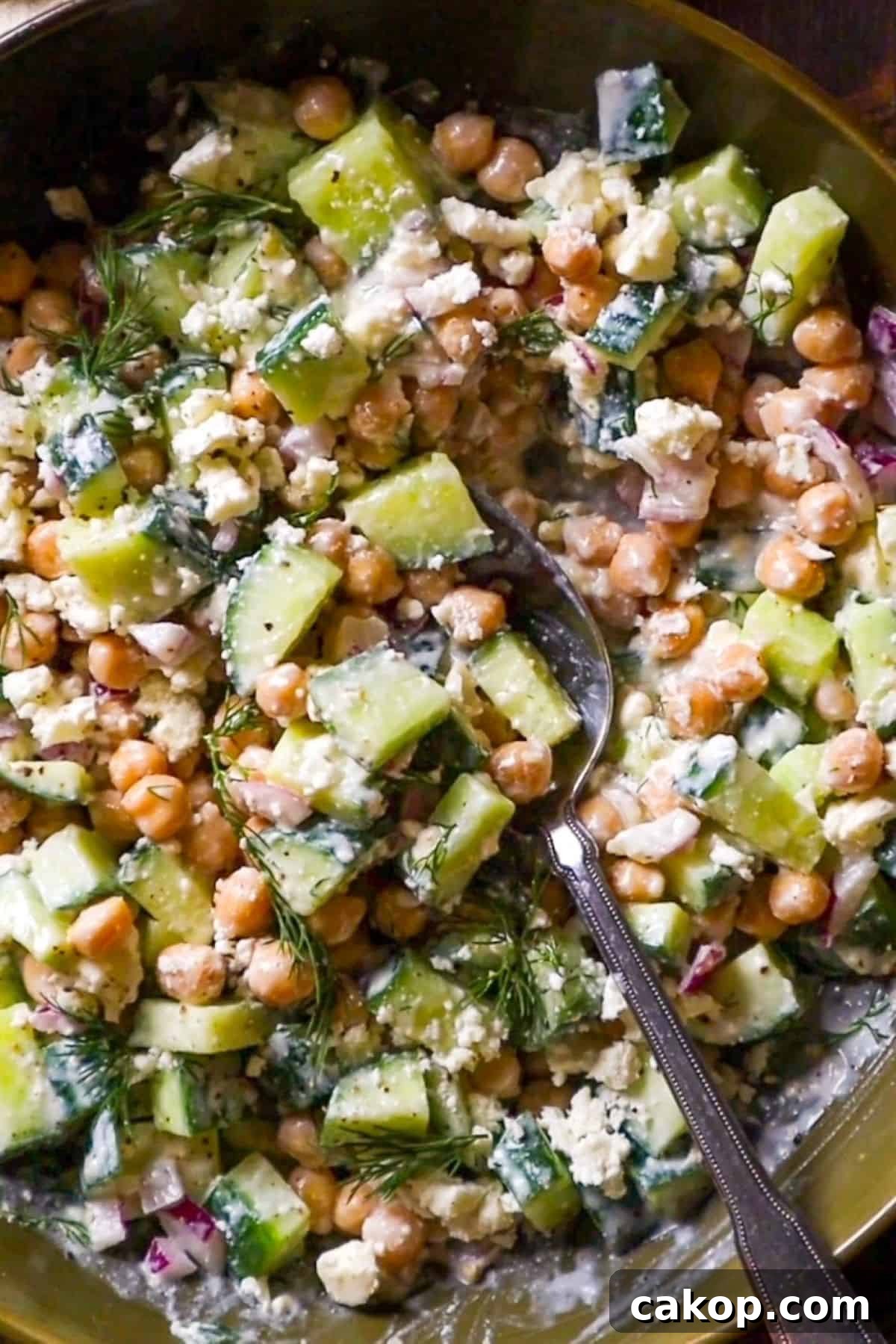 Chickpea, Cucumber & Feta Salad with Lemon Herb Dressing 6 cucumber chickpea salad with feta