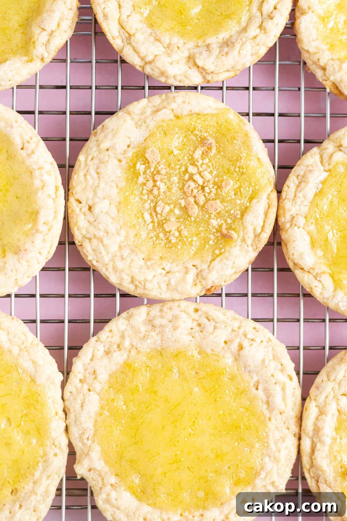 key lime cookies on a cooling rack